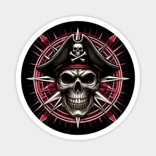 Vintage Pirate Skull Emblem Magnet